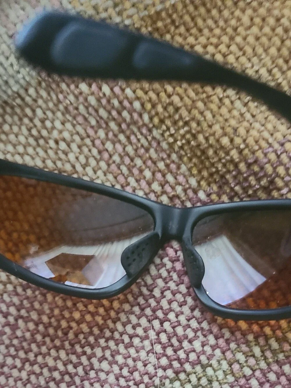 Men's Polarized Amber Lens Sunglasses - Black Frame. Wrap Style